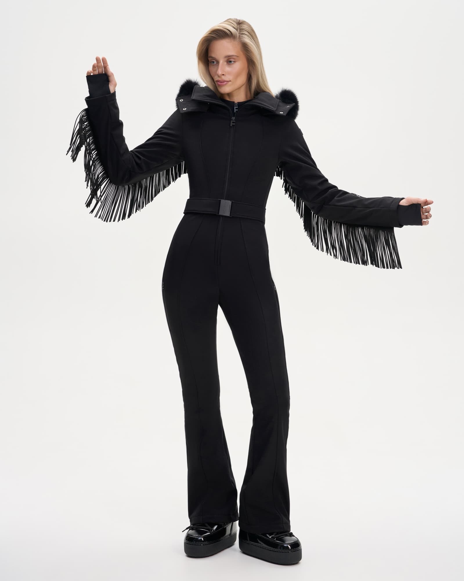 Ski jumpsuit AW.1 Black with fringe