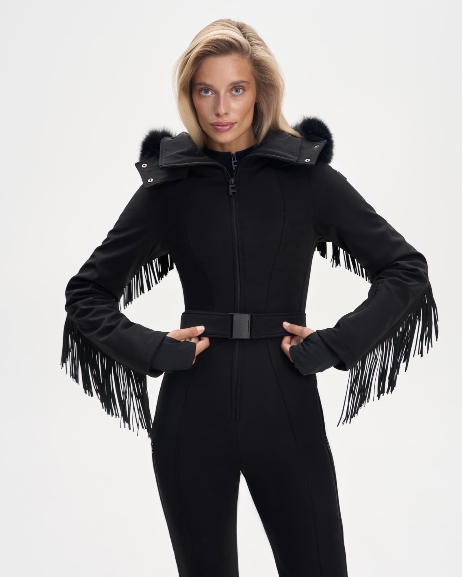 Ski jumpsuit AW.1 Black with fringe