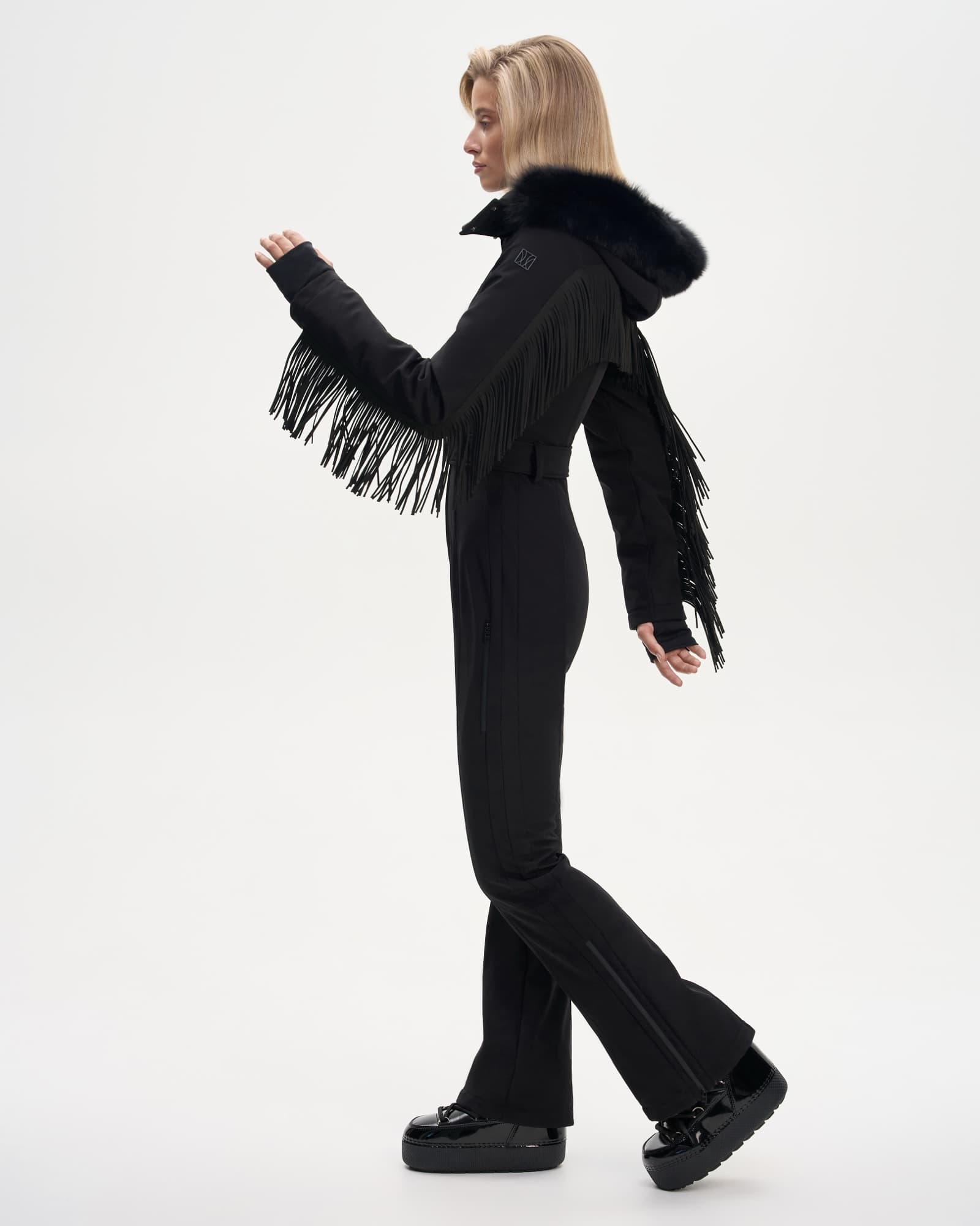 Ski jumpsuit AW.1 Black with fringe
