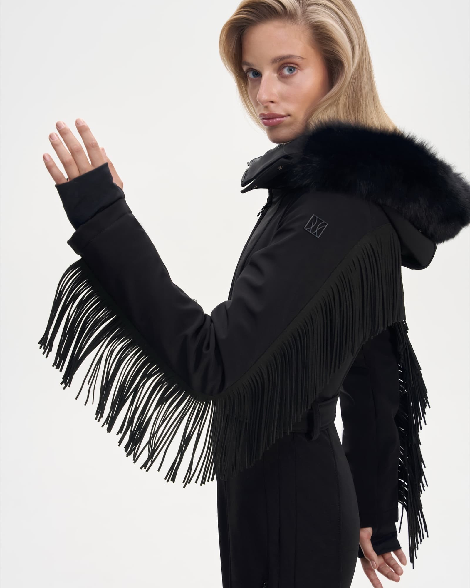 Ski jumpsuit AW.1 Black with fringe