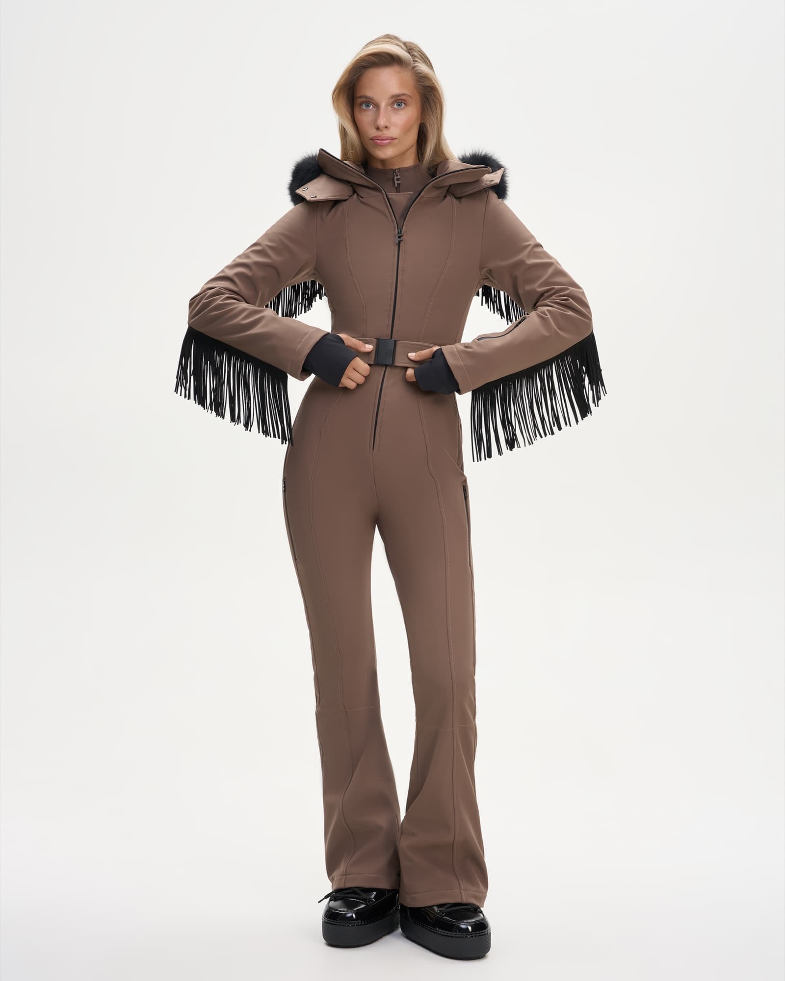 Ski jumpsuit AW.1 Mocha with fringe