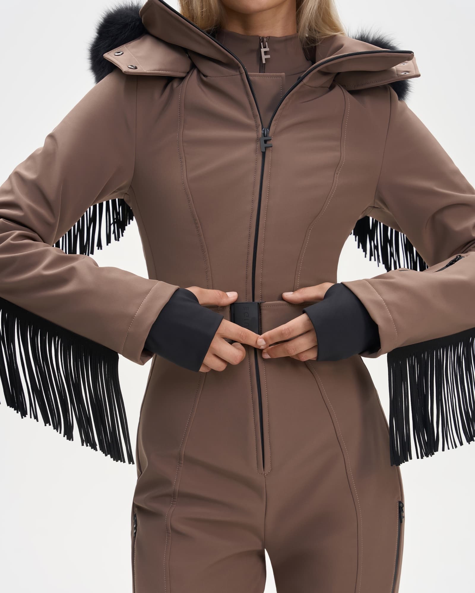 Ski jumpsuit AW.1 Mocha with fringe