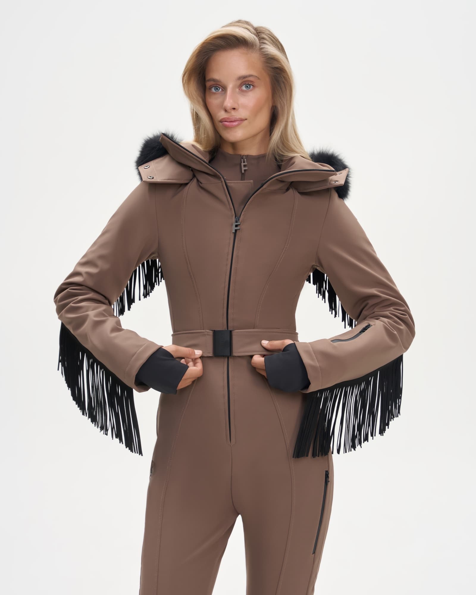 Ski jumpsuit AW.1 Mocha with fringe