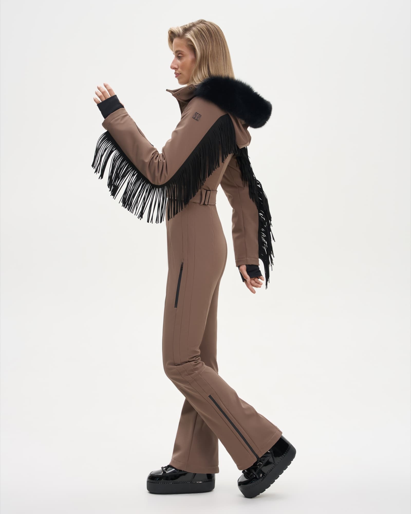 Ski jumpsuit AW.1 Mocha with fringe