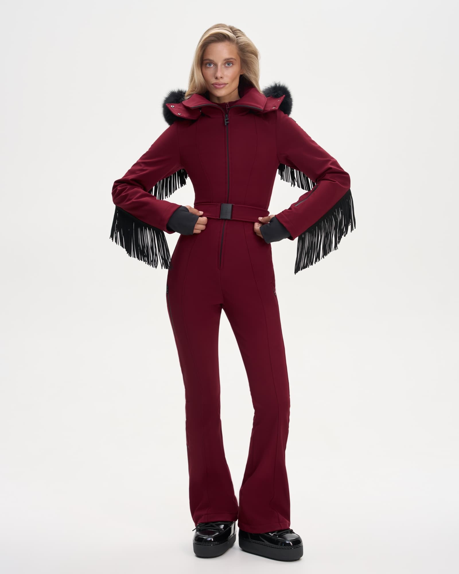 Ski jumpsuit AW.1 Raspberry with fringe