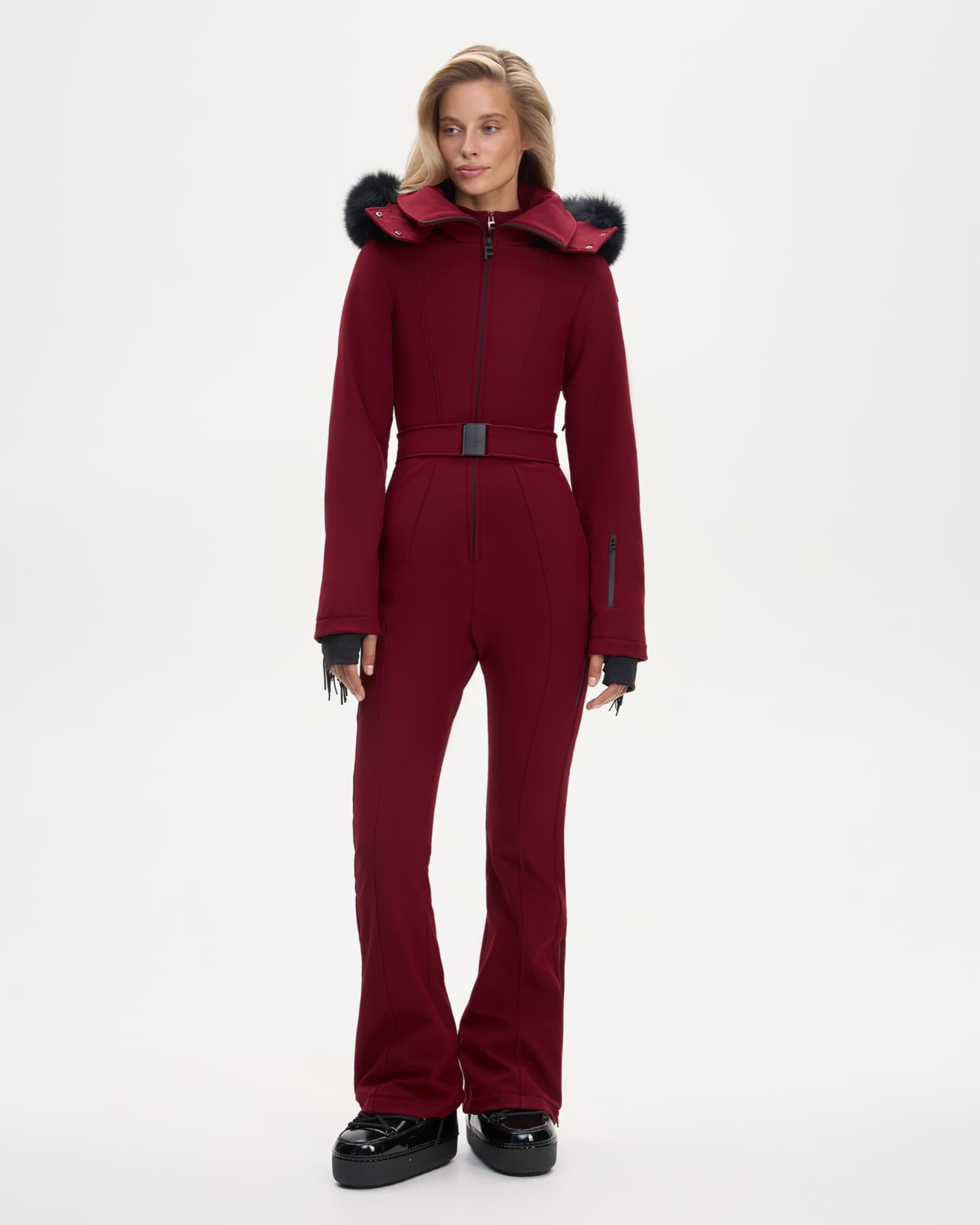 Ski jumpsuit AW.1 Raspberry with fringe