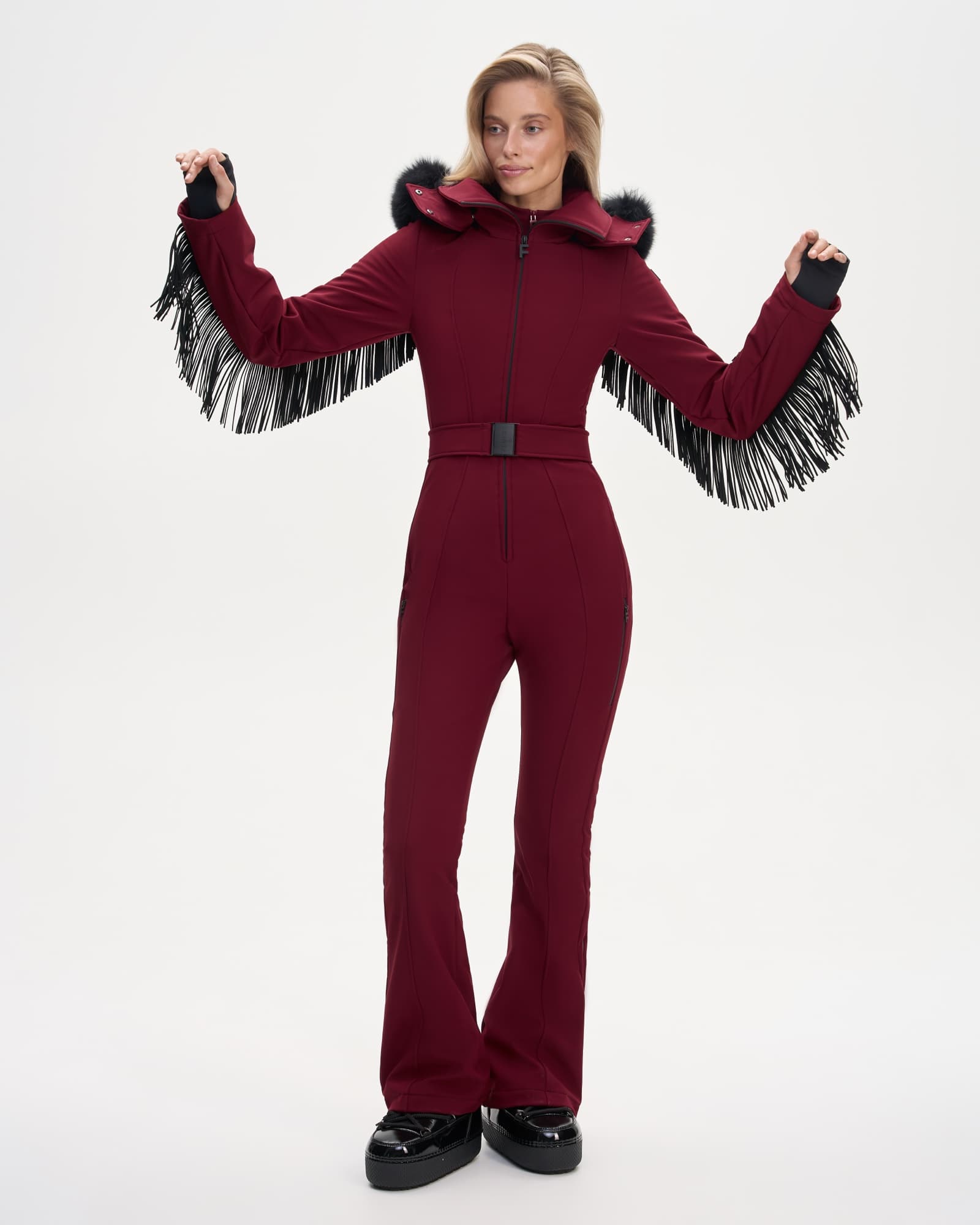 Ski jumpsuit AW.1 Raspberry with fringe