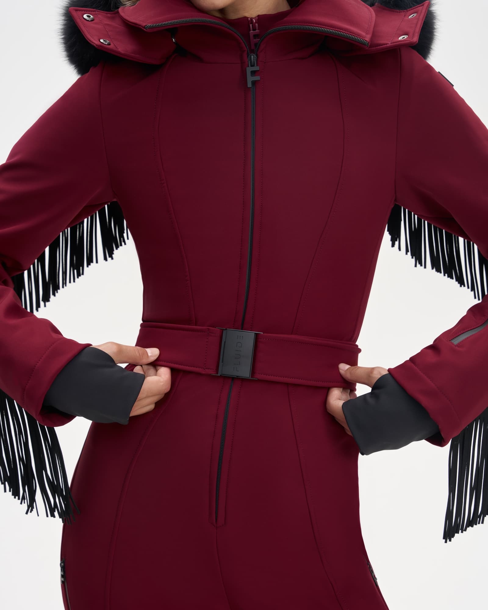 Ski jumpsuit AW.1 Raspberry with fringe