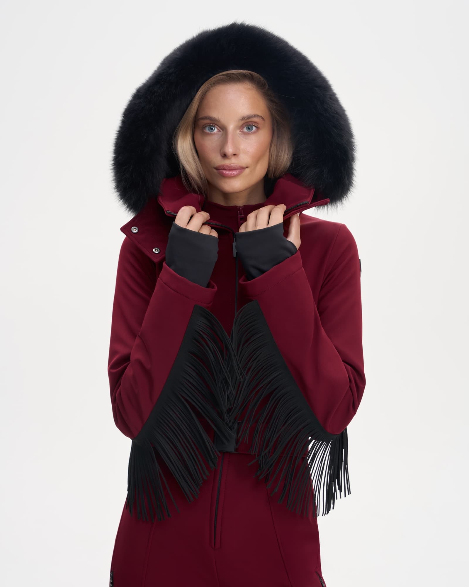 Ski jumpsuit AW.1 Raspberry with fringe
