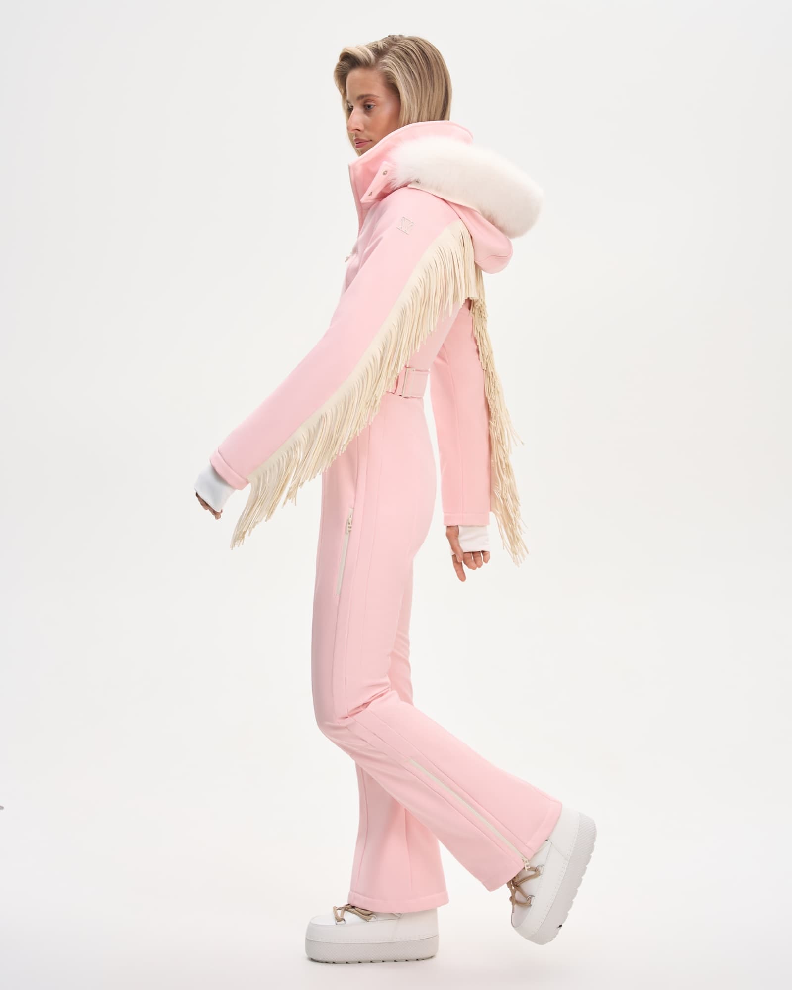 Ski jumpsuit AW.1 Pink with fringe