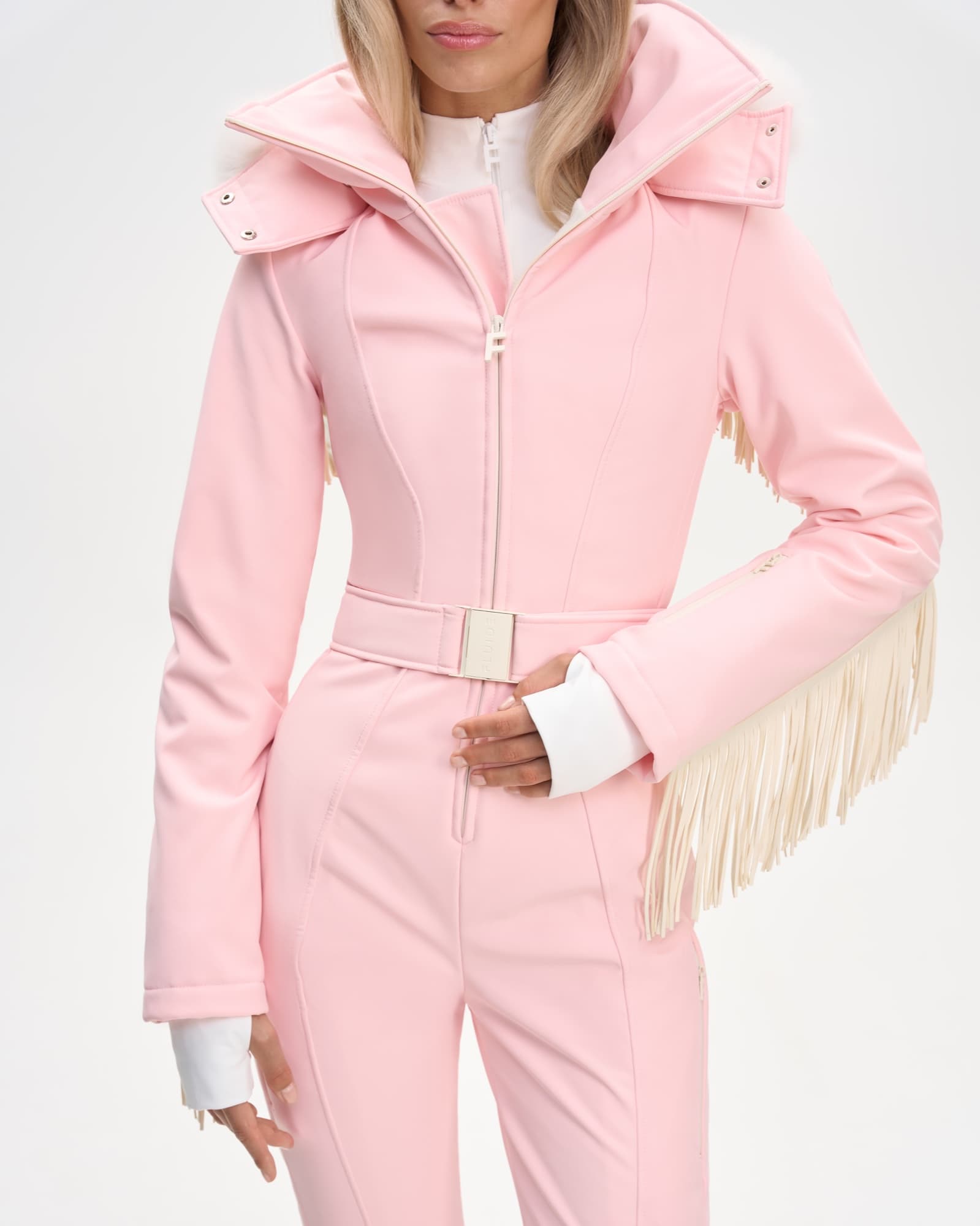 Ski jumpsuit AW.1 Pink with fringe