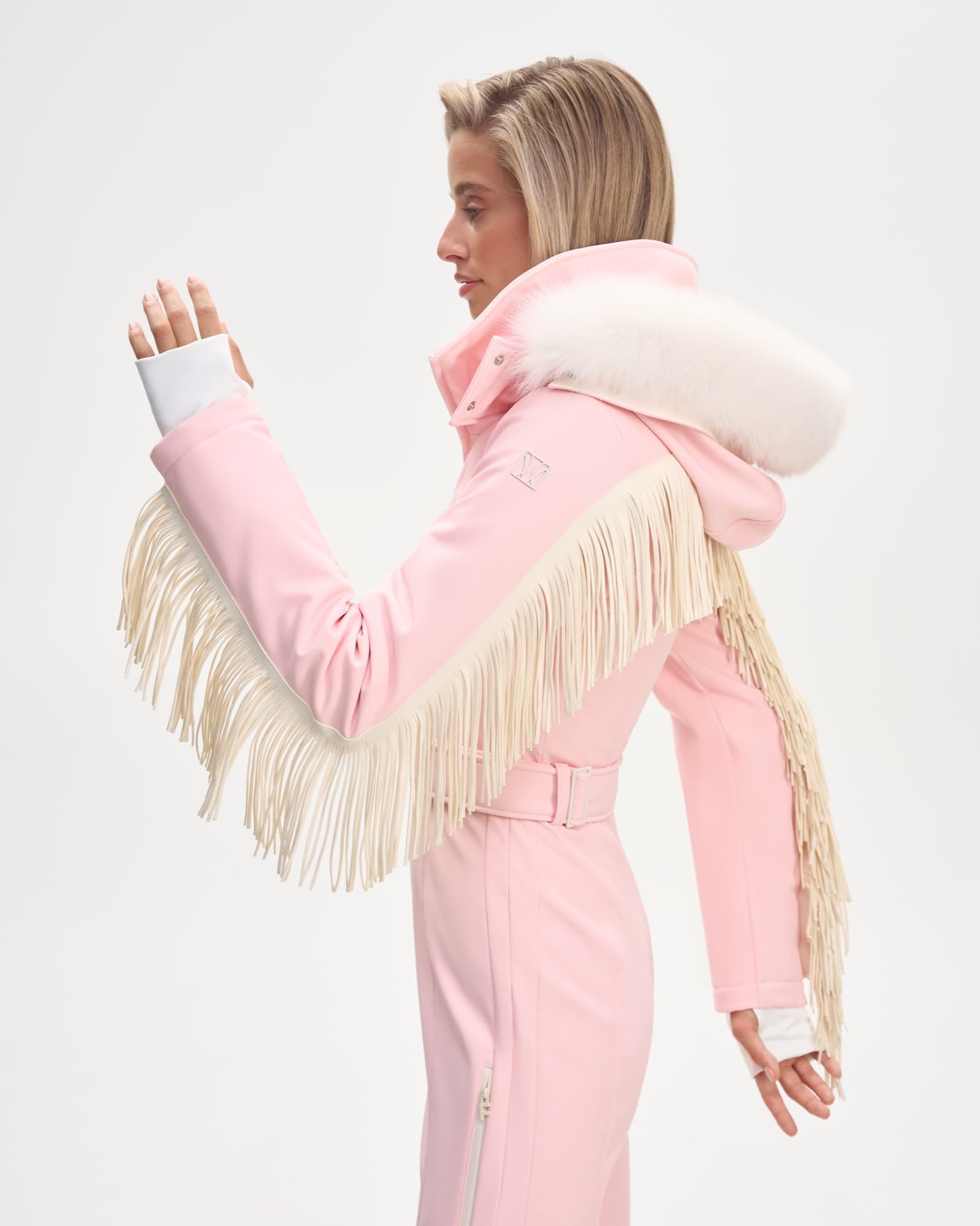 Ski jumpsuit AW.1 Pink with fringe